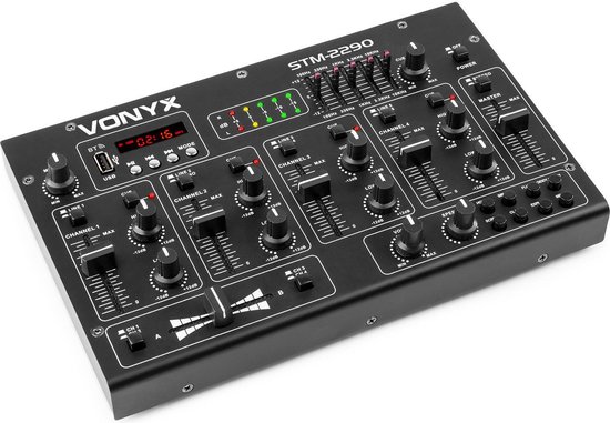 DJ Mixer met 8 Kanalen - Vonyx STM2290 - Mengpaneel met MP3 Speler, Bluetooth en Sound Effects - 5 Band EQ