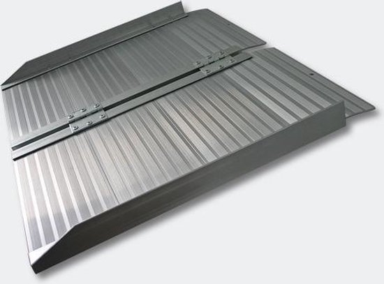 Aluminium inklapbare rolstoelhellingbaan, 1230 mm lang, tot 270 kg Oprijplaat opvouwbaar  - 123 cm - Rolstoelhelling, hellingbaan voor rolstoelen, mindervaliden rolstoel - Multistrobe