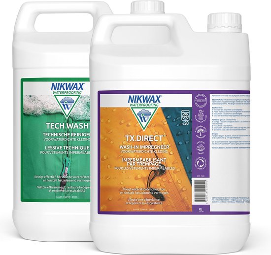 Nikwax Twin Tech Wash Wasmiddel 5L & TX.Direct 5L Impregneermiddel - 2-Pack