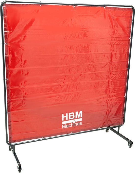 Verrijdbaar Lasscherm, Lasgordijn, Slijpscherm Met Frame- 174 x 174 cm