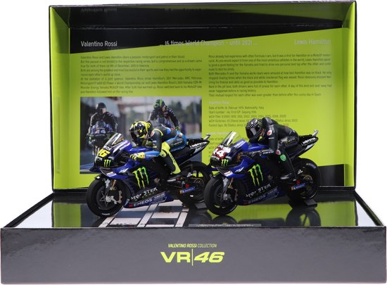 Yamaha YZR-M1 Minichamps 1:12 Valentini Rossi / Lewis Hamilton Monster Energy Yamaha MotoGP
