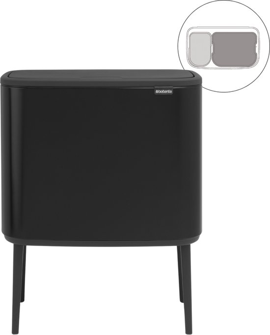 Brabantia Bo Touch Bin Prullenbak - 11 + 23 l - Matt Black