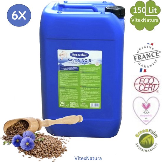 Zwarte huishoudzeep 150L plantaardige allesreiniger zeep met lijnzaadolie