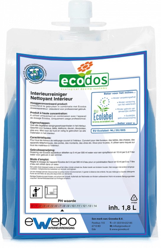 Ewepo | Ecodos | Interieurreiniger | 3 x 1,8 liter