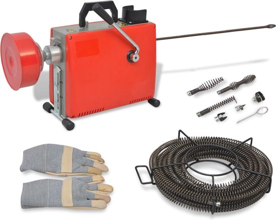 The Living Store Leidingreiniger - 250W - Met Spiralen en Boorkoppen - Geschikt voor Professioneel en Huishoudelijk Gebruik