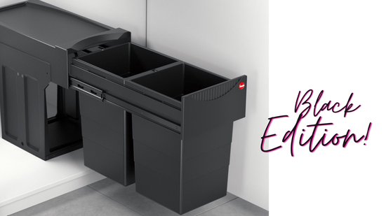 Hailo Tandem - Inbouw Prullenbak - 30 Liter Inhoud - Met 2 Compartimenten - NIEUW ZWART