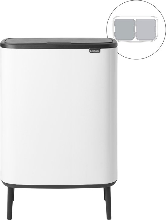 Brabantia Bo Touch Bin Hi Prullenbak - 2 x 30 l - White