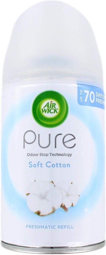 Airwick Luchtverfrisser Refill 6x 250ml Pure Soft Cotton voordeelverpakking
