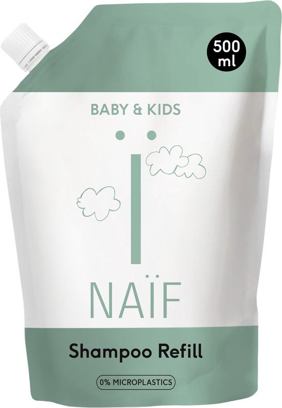 Naïf - Verzorgende Shampoo – Navulverpakking - 500ml - Baby's en Kinderen - met Natuurlijke Ingrediënten