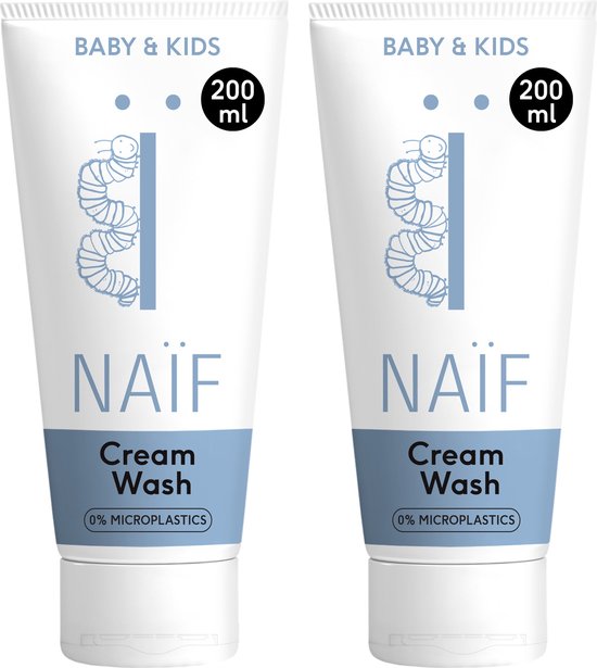 Naïf - Hydraterende Wascrème Voordeelset - 2x200ml - Baby's en Kinderen - met Natuurlijke Ingrediënten