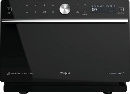 Whirlpool MWSC 9133 SB, Aanrecht, Combinatiemagnetron, 33 l, 1000 W, Draaiknop, Touch, Zwart, Zilver
