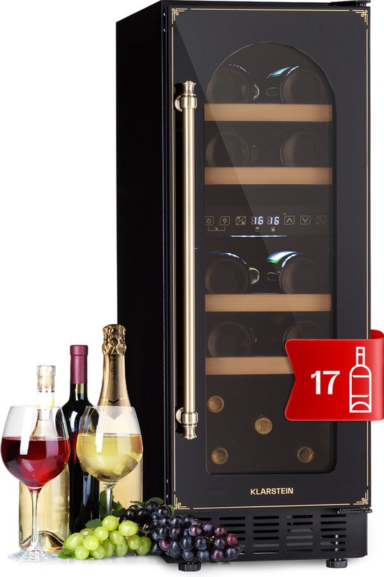 Vinovilla 17 Built-In Duo Vilhelmine Edition wijnkoelkast 17 flessen 3 kleuren glazen deur