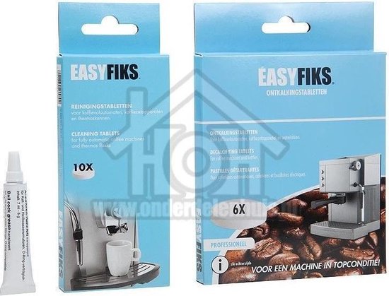 Easyfiks Reiniger Onderhoudspakket koffie Ontkalkingstabletten, reinigingstabletten &