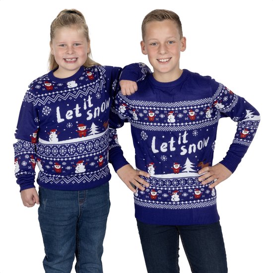 Foute Kersttrui Kinderen - Jongens & Meisjes - Christmas Sweater "Let it Snow" - Maat 122-128