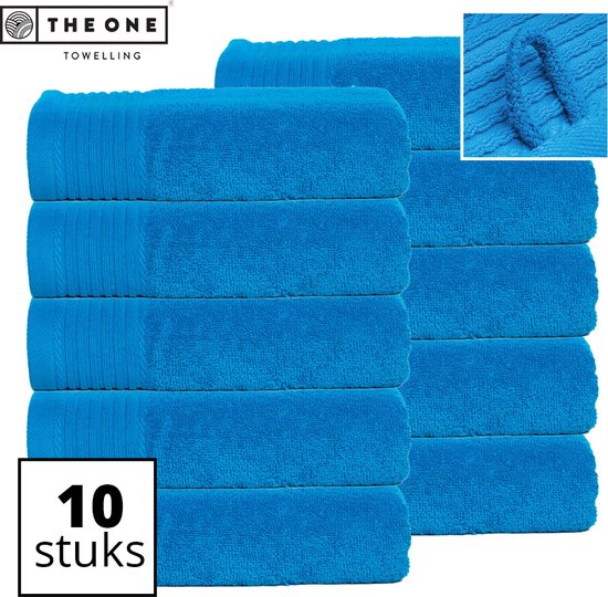 The One Towelling Classic Handdoeken - Voordeelverpakking - Hoge vochtopname - 100% Gekamd katoen - 50 x 100 cm - Turquoise - 10 Stuks