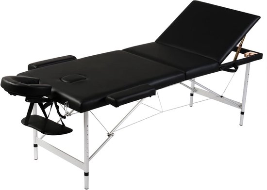 vidaXL-Inklapbare-massagetafel-3-zones-met-aluminium-frame-(zwart)