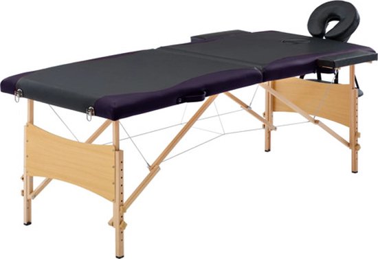 vidaXL-Massagetafel-inklapbaar-2-zones-hout-zwart
