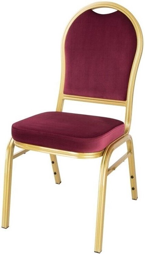Bolero Regal Stapelstoelen Bordeauxrood (4 Stuks) - Bolero DY695 - Horeca & Professioneel