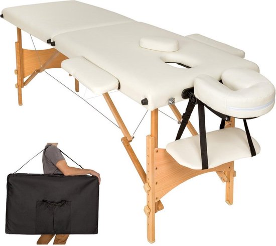 Dreamble - Mobiele Massagetafel - 2 zones - 5cm - Beige/Creme + Draagtas