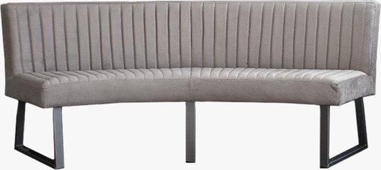Eetkamerbank - Oval - geschikt voor ovale tafel 240 cm - stof Element lichtgrijs 04