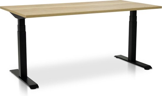 Enkel bureau elektrisch verstelbaar - hoogte instelbaar 65 - 130cm| Frame zwart | Met memory bediening | 120KG draagkracht!
