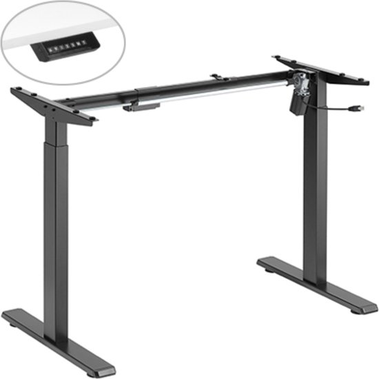 Bureautafel frame - Verstelbaar - Zit-sta bureau - Zwart - Allteq