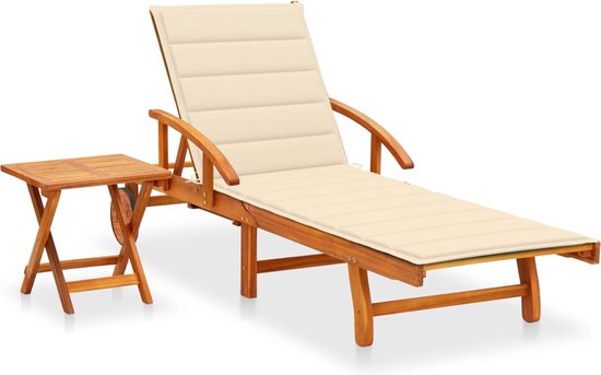 vidaXL-Ligbed-met-tafeltje-en-kussen-massief-acaciahout