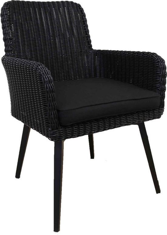 Dining tuinstoel Pisa | Black | Wicker
