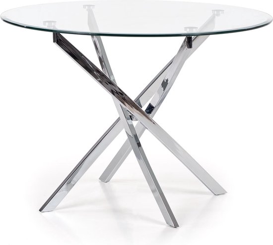 Glazen Eettafel Raymond 100 Cm Breed Chrome