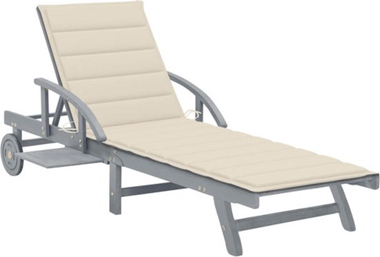 vidaXL-Ligbed-met-kussen-massief-acaciahout