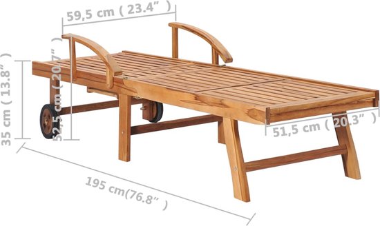 vidaXL-Ligbed-met-tafel-en-kussen-massief-teakhout