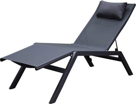 Monaco ligbed antraciet textileen