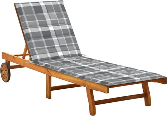 vidaXL-Ligbed-met-kussen-massief-acaciahout