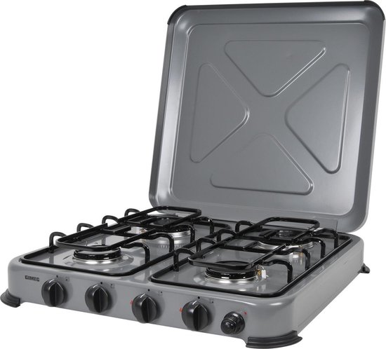 Gimeg Kooktoestel 4-pits grijs beveiligd - gasbrander 4 pits - antraciet