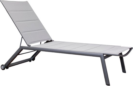 SenS-Line Ligbed Moreno - 1-persoons ligbed - Aluminium - Verstelbaar - Met wielen - Grijs
