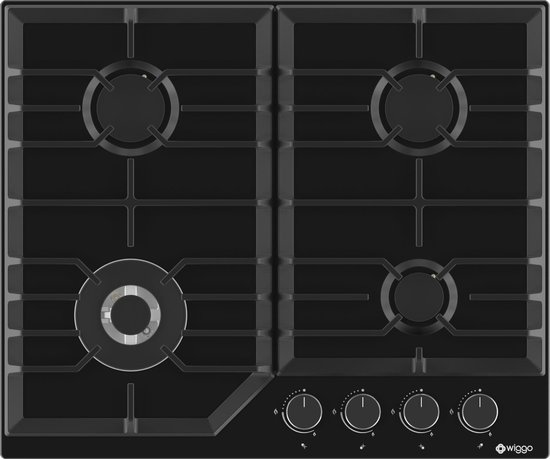 Wiggo WH-G634RL(B) Serie W Inbouw gaskookplaat met Wok 60cm
