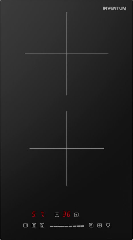 Inventum IKI3008 - Inbouw inductie kookplaat - 30 cm - 2 kookzones - 1-fase plug & play - Randloos - Zwart