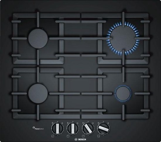 Bosch Serie 6 PPP6A6B90 kookplaat Zwart Ingebouwd Gaskookplaat 4 zone(s)