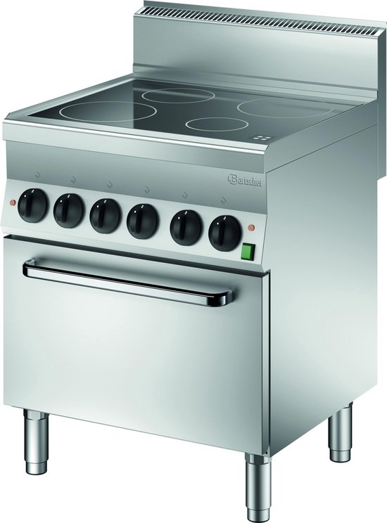 Elektr. fornuis 650, B700, 4 velden, EBO