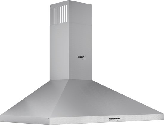 Wiggo WE-A930P(X) - Wandschouw Afzuigkap - 90cm - 695m³/h - 3 standen - Energieklasse A - Rvs - Koolstoffilters meegeleverd