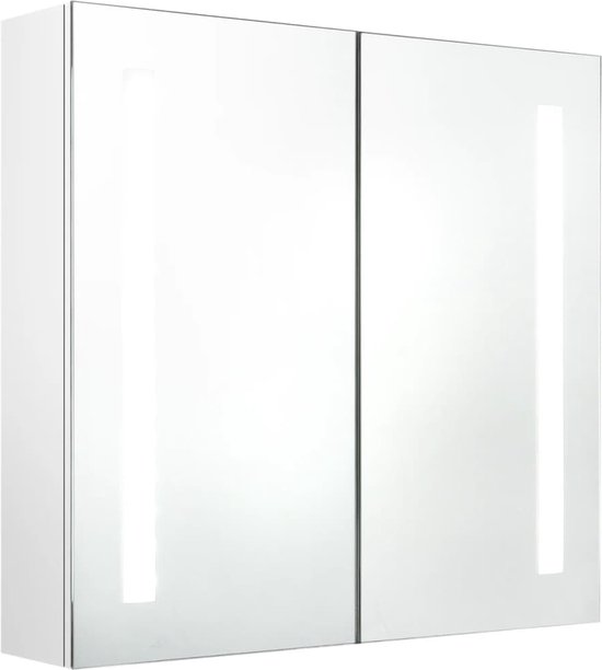 vidaXL-Badkamerkast-met-spiegel-en-LED-62x14x60-cm-glanzend-wit