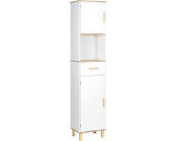 Multifunctionele Badkamerkast - Hoge Wandkast -Badkamer Meubel badkamerkast - Badkamerkasten Hoog - Badkamermeubel - Badkamerkast Staand - Wit