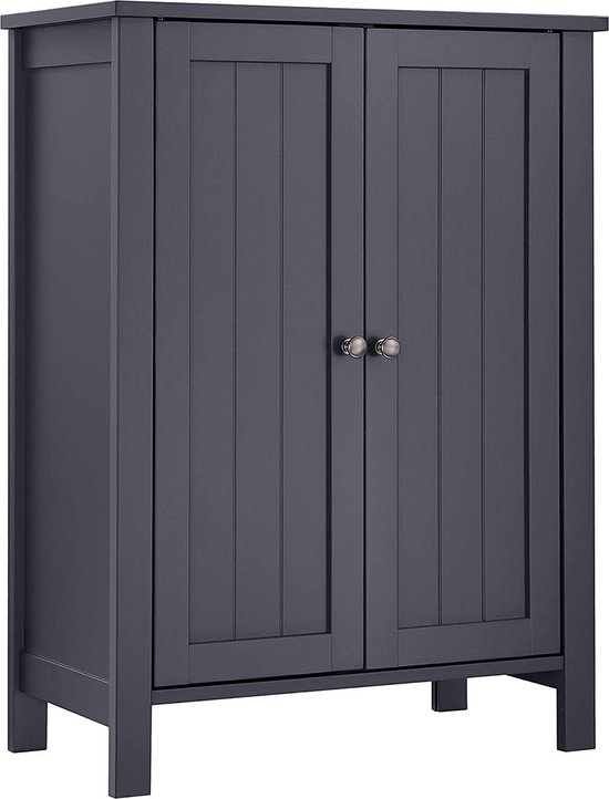 Badkamermeubel Sabine - met Lade - met 2 deuren - Verstelbare Planken - MDF - Wit 60x30x80cm