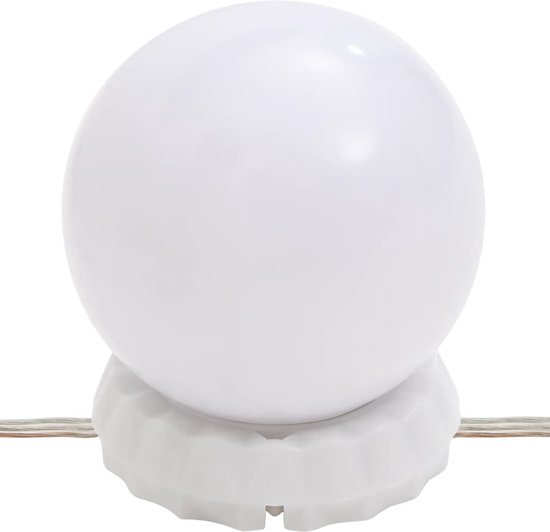 The Living Store Kaptafel Grijs Massief Grenenhout LED 95x50x133.5cm - Make-uptafel met Spiegel - Opslag en USB