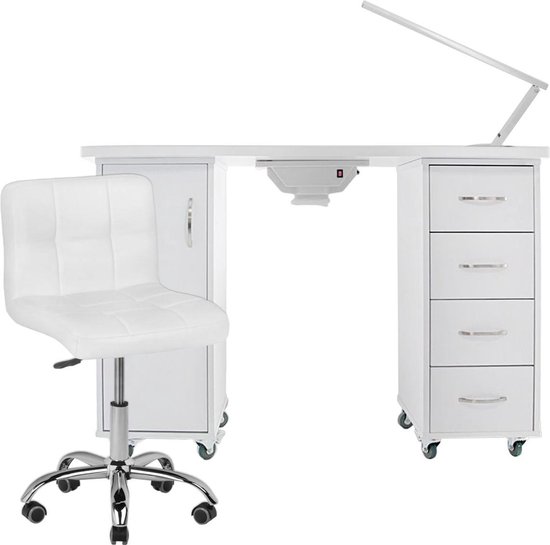 Manicuretafel + Werkstoel + Tafellamp (04)- Manicuretafel- Werktafel Nagelstyliste- Manicure