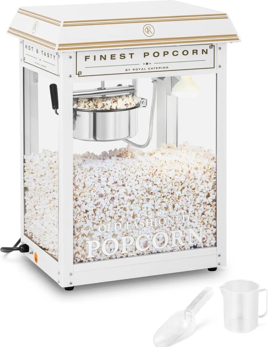 Royal Catering Popcorn Machine - wit en goud