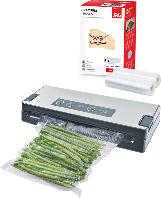 Solis Vac Premium 574 Vacumeermachine + 2 Vacuümrollen - Grijs
