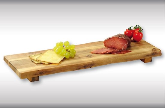 FSC Acacia Houten Grote Snijplank met voet | Snij plank | Eten presenteren |  Afm. 52 x 29 x 4  cm