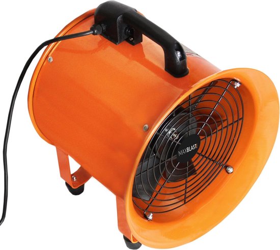 MAXBLAST Professionele Ventilator + 12 meter opvouwbare slang - Ø 250 mm - 320 W - afzuiger stofafzuiging