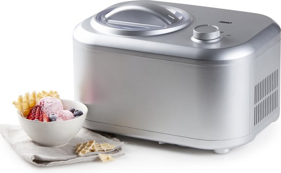 PRIMO PR406IM IJsmachine - Roomijsmachine Met Compressor - Zelf Vriezend - 1L - Zilver